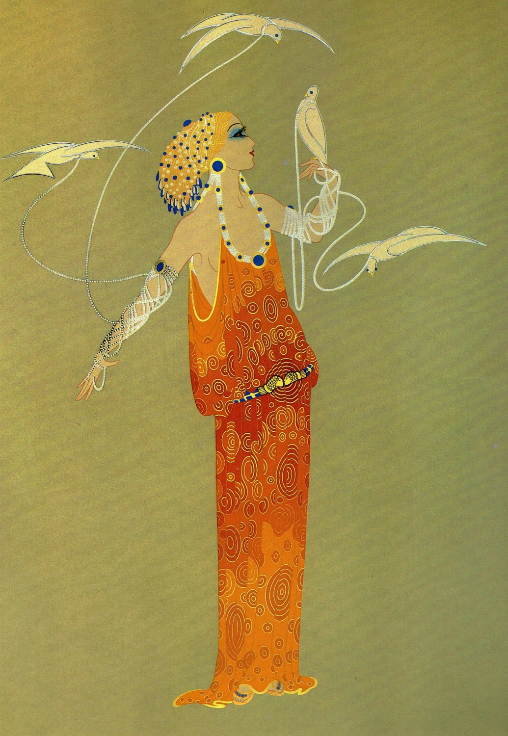 APHRODITE Chic Original Vintage ERTE Art Deco PRINT Fashion Book