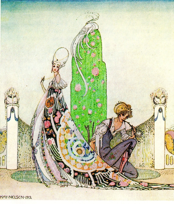 Kay Nielsen ART DECO Nouveau PRINT Original Vintage 1979 Book