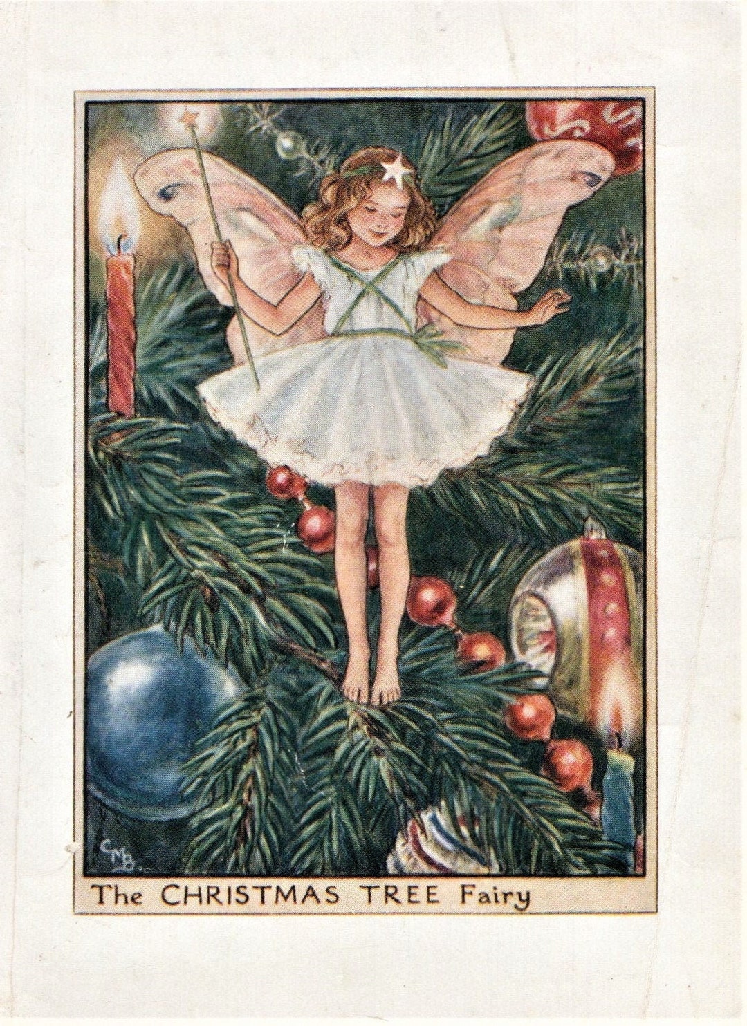 Flower Fairies: the CHRISTMAS TREE FAIRY Vintage Print C1930 by Cicely ...