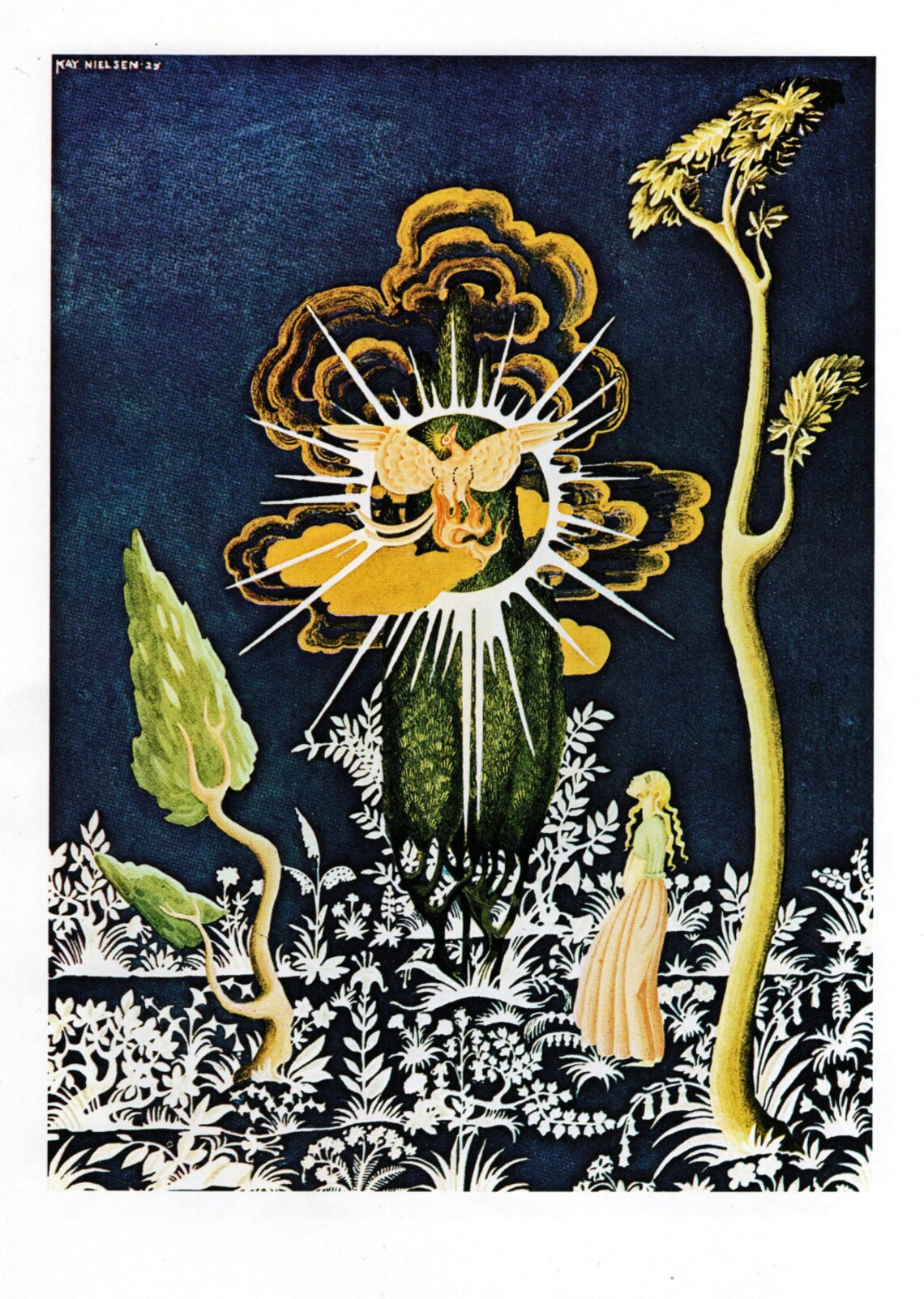 Estampe Originale Kay Nielsen 1975 – Fantasy – Art Déco / Art Nouveau – 1ère édition