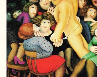 IVOR DICKIE Beryl COOK Original Funny Vintage Art Print Book Plate