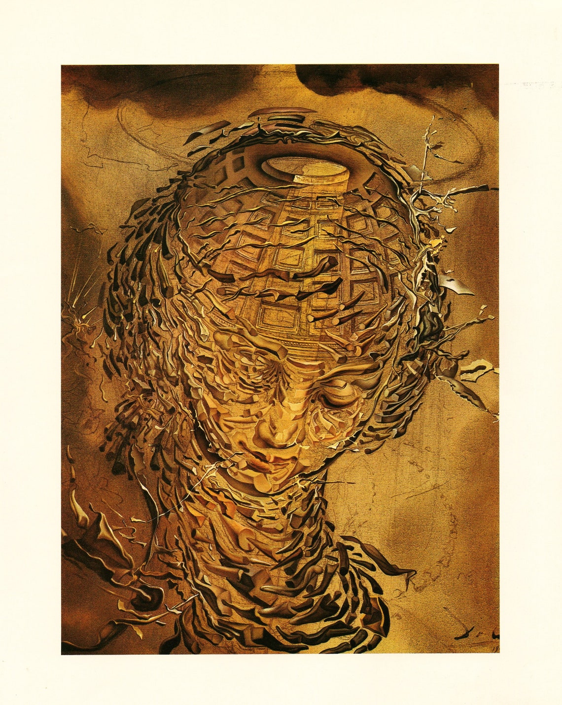 Salvador DALI Authentic Vintage Surrealist Art PRINT Raphaelesque Head ...