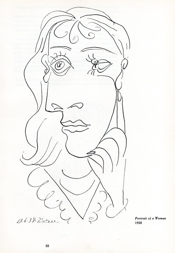 Vintage 1952 Picasso “Woman Ironing” Lithograph Art Print Vintage 1952 Picasso “Woman Ironing” Lithograph Art Print