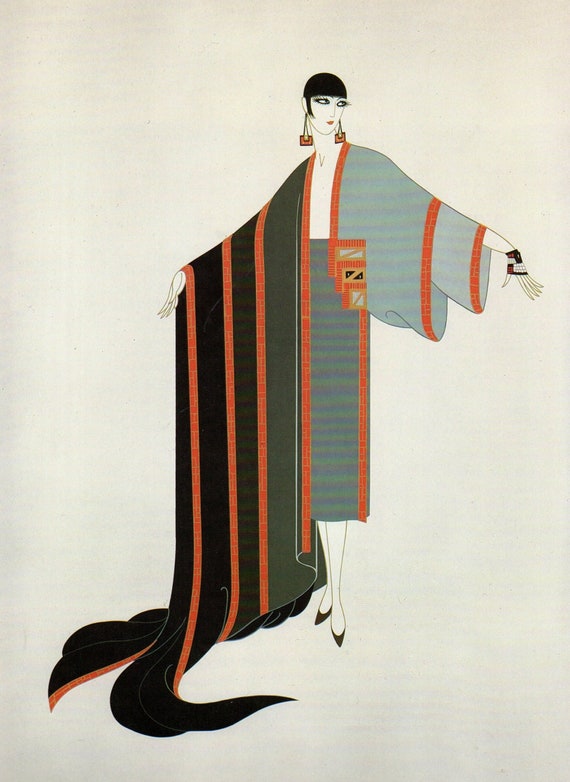 Erte 【Ebony and White】vintageitem 1980年代 Chic Original Vintage