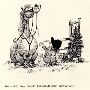 Original 1962 Divertido THELWELL HORSE / PONY Vintage Art Cartoon Print