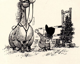 Original 1962 Funny THELWELL HORSE / PONY Vintage Art Cartoon Print