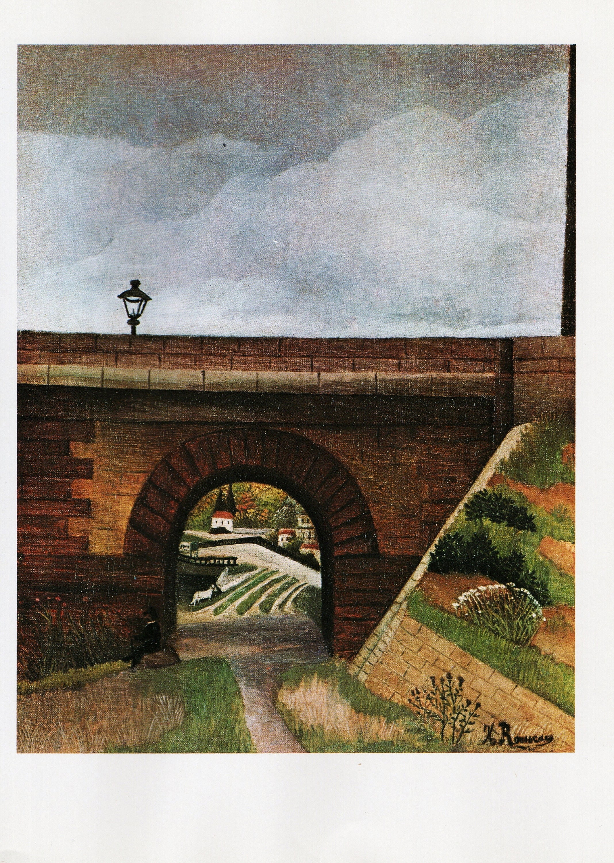 ROUSSEAU "BRIDGE at SEVRES" Original 1975 Vintage French Post-Impressionist Print Book Plate