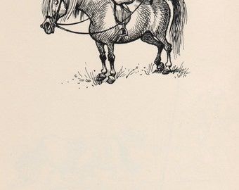 May include: A black and white line drawing of a person riding a horse. The person is wearing a hat and is sitting in the saddle. The horse is standing with its legs spread apart. The caption below the image reads "THE CORRECT SITTING POSITION MUST BE MASTERED".