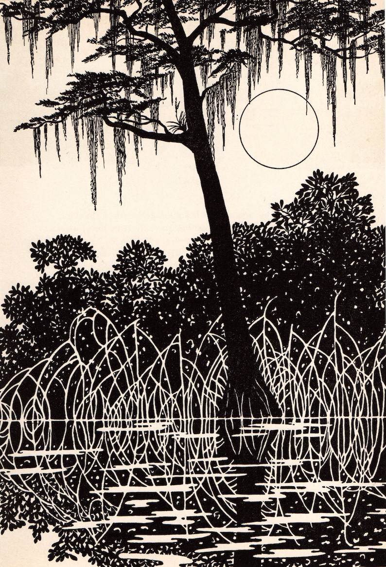 1941 Don BLANDING Original Art Deco Vintage Print Skies Above Florida image 1