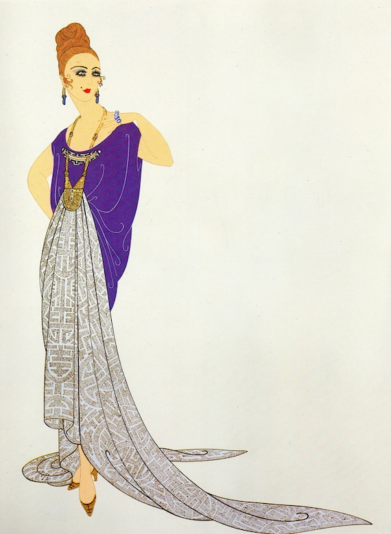 AT THE BALL Chic Original Vintage Erte Art Deco Print Fashion Book Plate -  Etsy