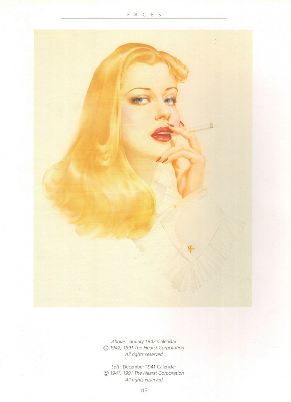 Varga Girl, Original Pin up Vintage Print January 1942 Calendar