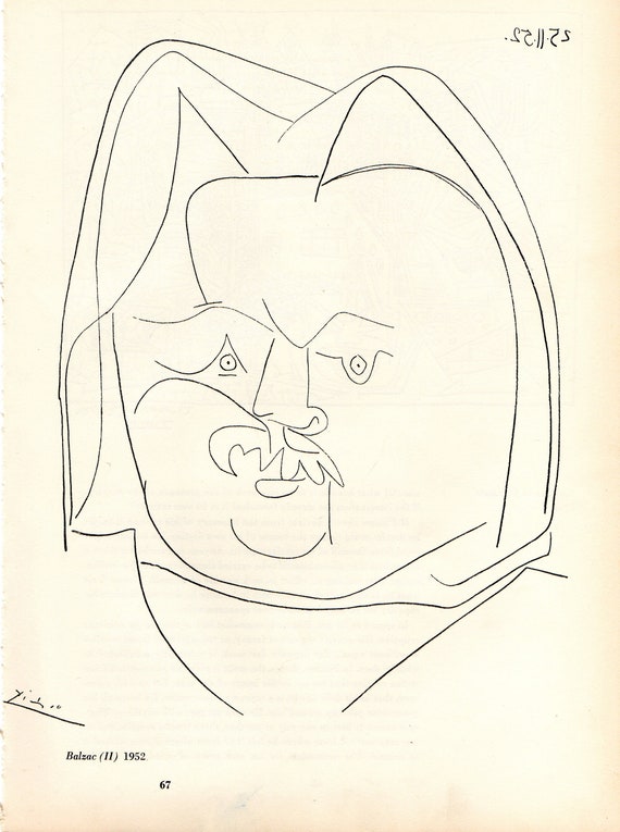 Vintage 1952 Picasso “The Gourmet” Lithograph Art Print Vintage 1952 Picasso “The Gourmet” Lithograph Art Print