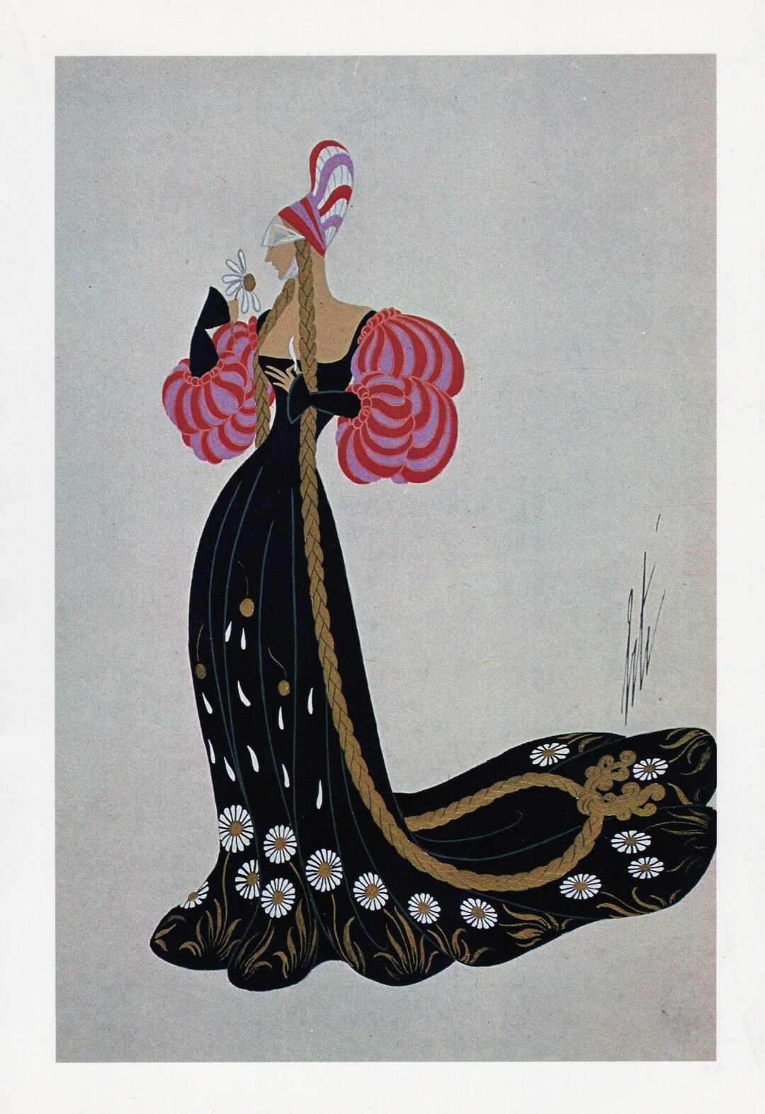 Erte 【Sunrise 】1992 lithograph60限定 （Buy Erte Art Deco Print 