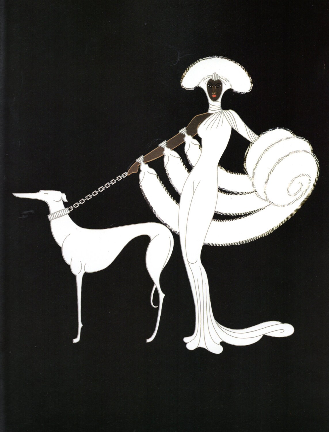 Erte 【Ebony and White】vintageitem 1980年代 Authentic Vintage ERTE Art Deco Print Ebony and White Fashion Book
