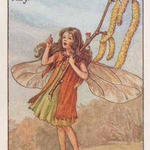Fate dei fiori: la fata HAZEL-CATKIN stampa vintage c1930 di Cicely Mary Barker