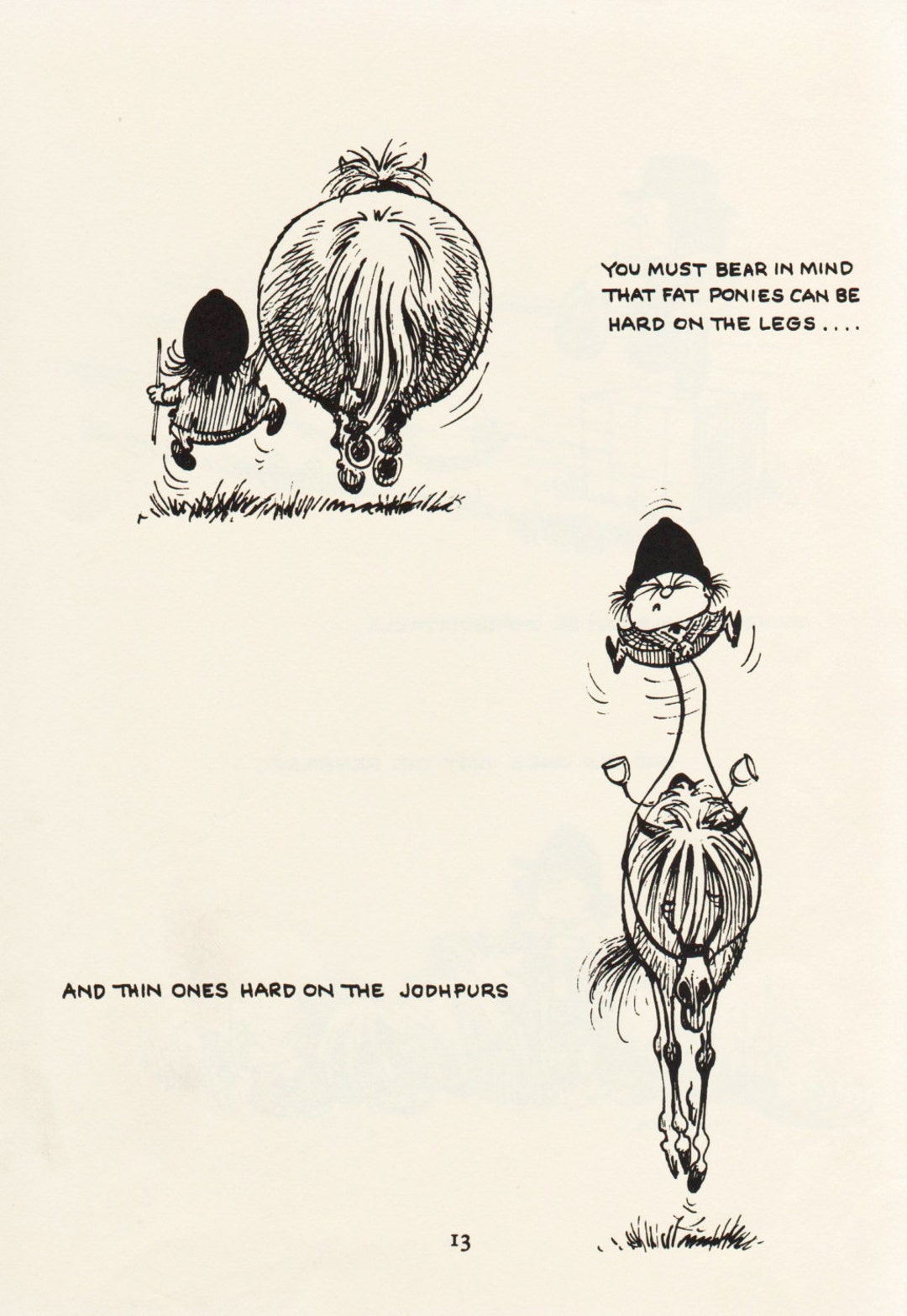 Original 1965 Funny THELWELL HORSE / PONY Vintage Art Cartoon