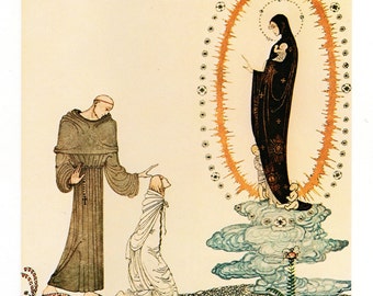 Original 1975 vintage Kay NIELSEN ART DECO Nouveau Print Book Plate