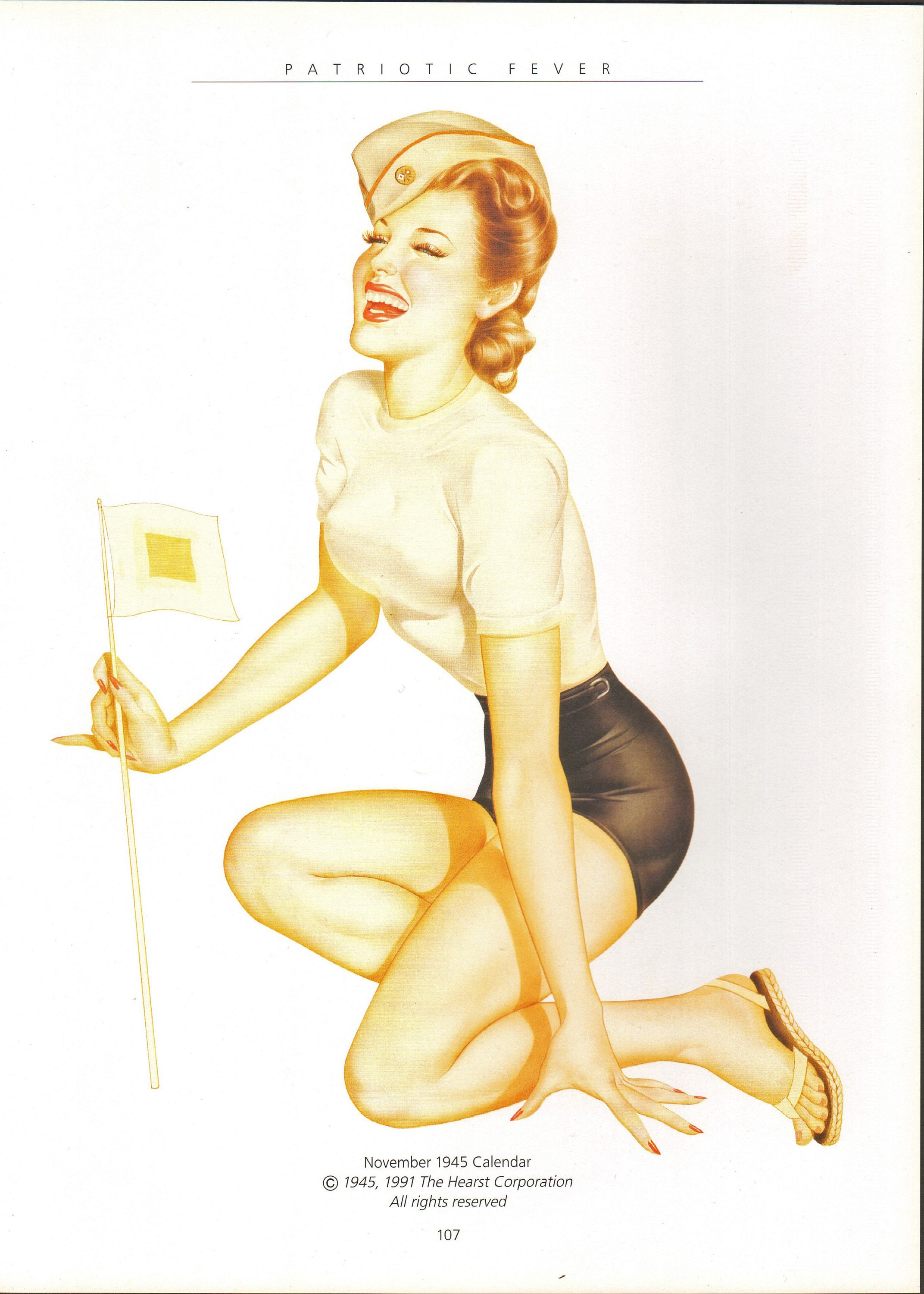 Varga Girl Original Pin up Vintage Print Patriotic Fever Alberto