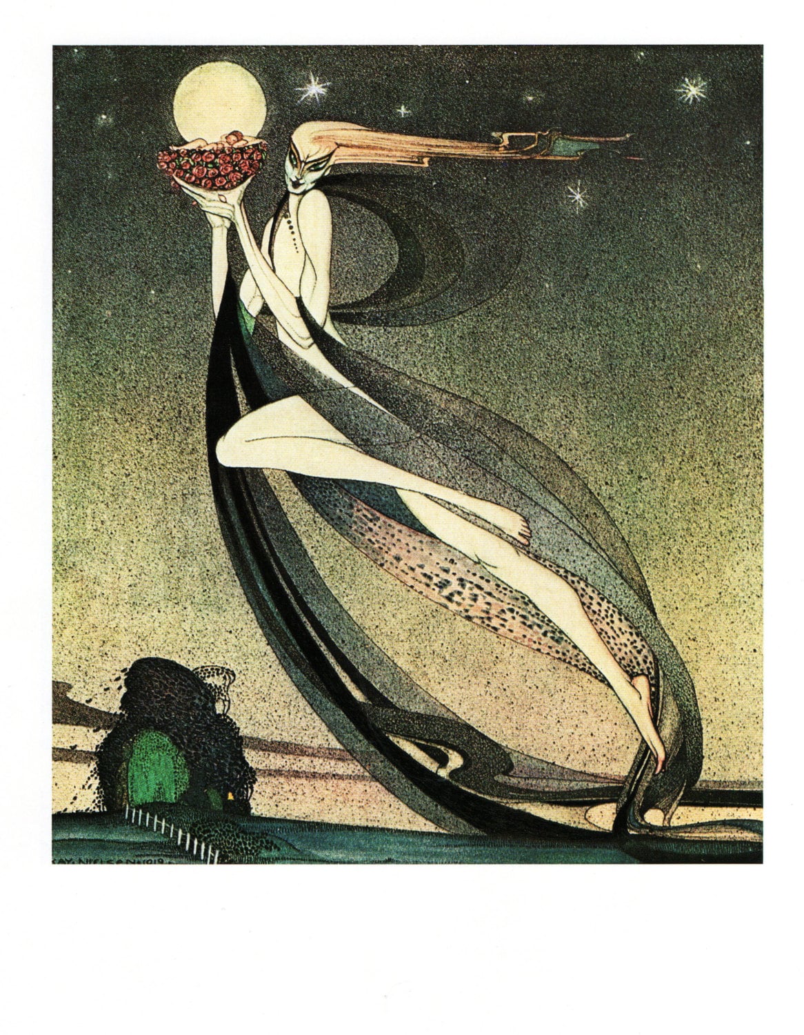 Estampe Art nouveau de Kay Nielsen : Noir-de-Fumée, 1975