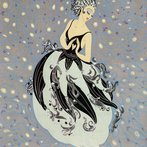 Chic Original Vintage ERTE Art Deco Print blossom - Etsy