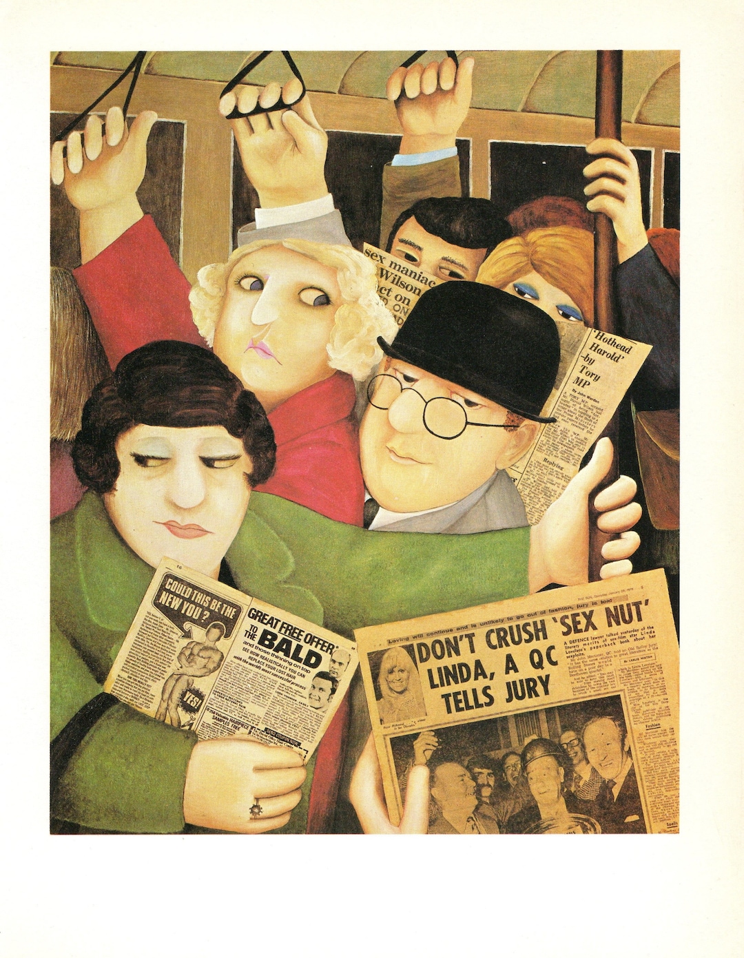 Original BERYL COOK Funny Vintage Art Print Book Plate - Etsy