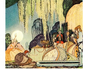Assiette livre originale ART DECO Kay NIELSEN, vintage 1975