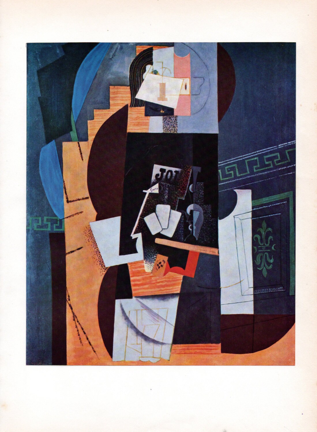 1955 Original PICASSO Vintage Colour Print card Player Tipped in Book Plate  - Etsy