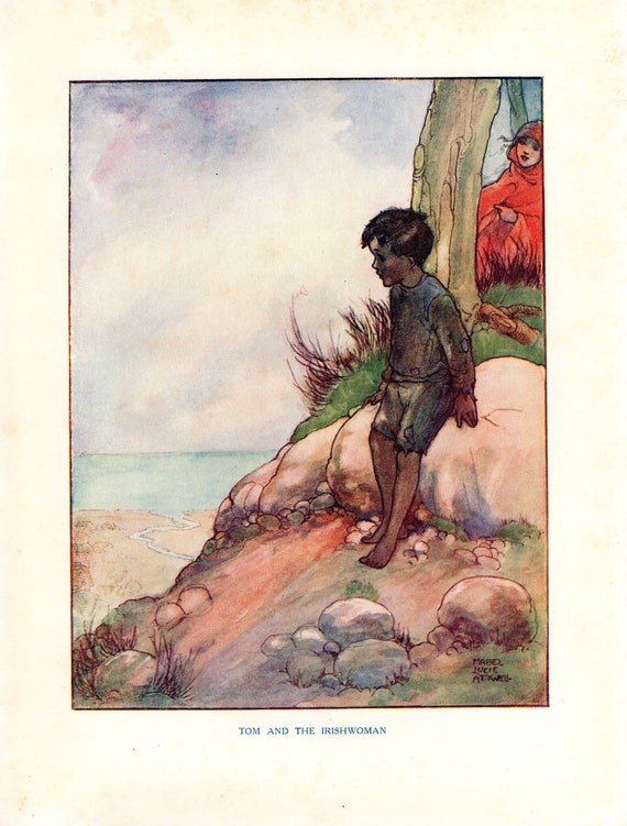Mabel Lucie Attwell Antique Print: Tom and the Irishwoman, 1915