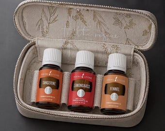 Tangerine, Lemongrass & Fennel Essential Oils | 15ml Trio Set | Bonus Case
