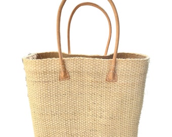 Beige Raffia Bag, Beach Bag, Summer Bag, Beach Tote, Gift For Girlfriend, Sisal Tote Bag