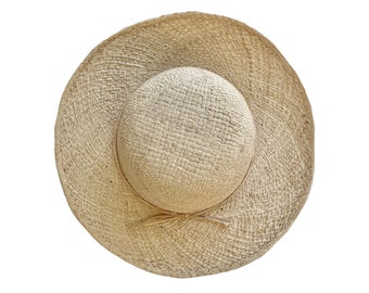 Small brim natural raffia straw hat, small sunhat, Provence French sunhat, straw pergola summer hat, women’s small brim raffia sunhat