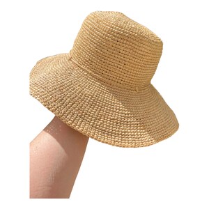 Floppy Hat, Crochet Raffia Hat, Straw Floppy Hat, Holiday Hat, Floppy Beach Hat, Sun Hat image 6