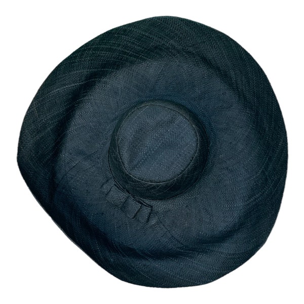 Black Straw Hat, Large Sun Hat, Black Occasion Hat, Wide Brim Sun Hat