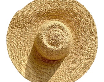 Floppy straw hat, French market hat, Raffia hat, Wide brim sun hat, beach hat