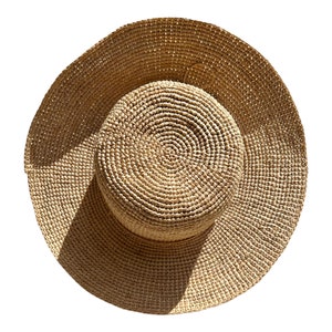 Floppy Hat, Crochet Raffia Hat, Straw Floppy Hat, Holiday Hat, Floppy Beach Hat, Sun Hat image 1