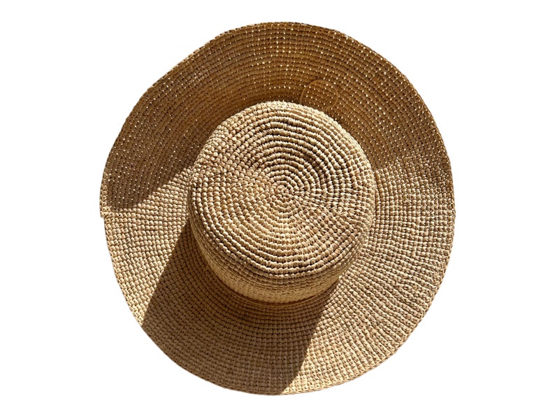 Floppy Hat, Crochet Raffia Hat, Straw Floppy Hat, Holiday Hat, Floppy Beach Hat, Sun Hat image 1