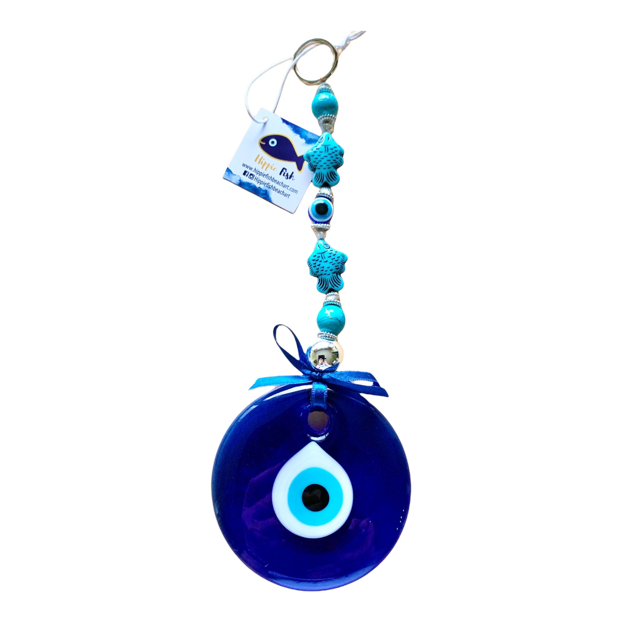 nazar gift lucky eye talisman good luck charm wall hanging present coastal large blue evil eye charm beads Evil Eye Worry beads