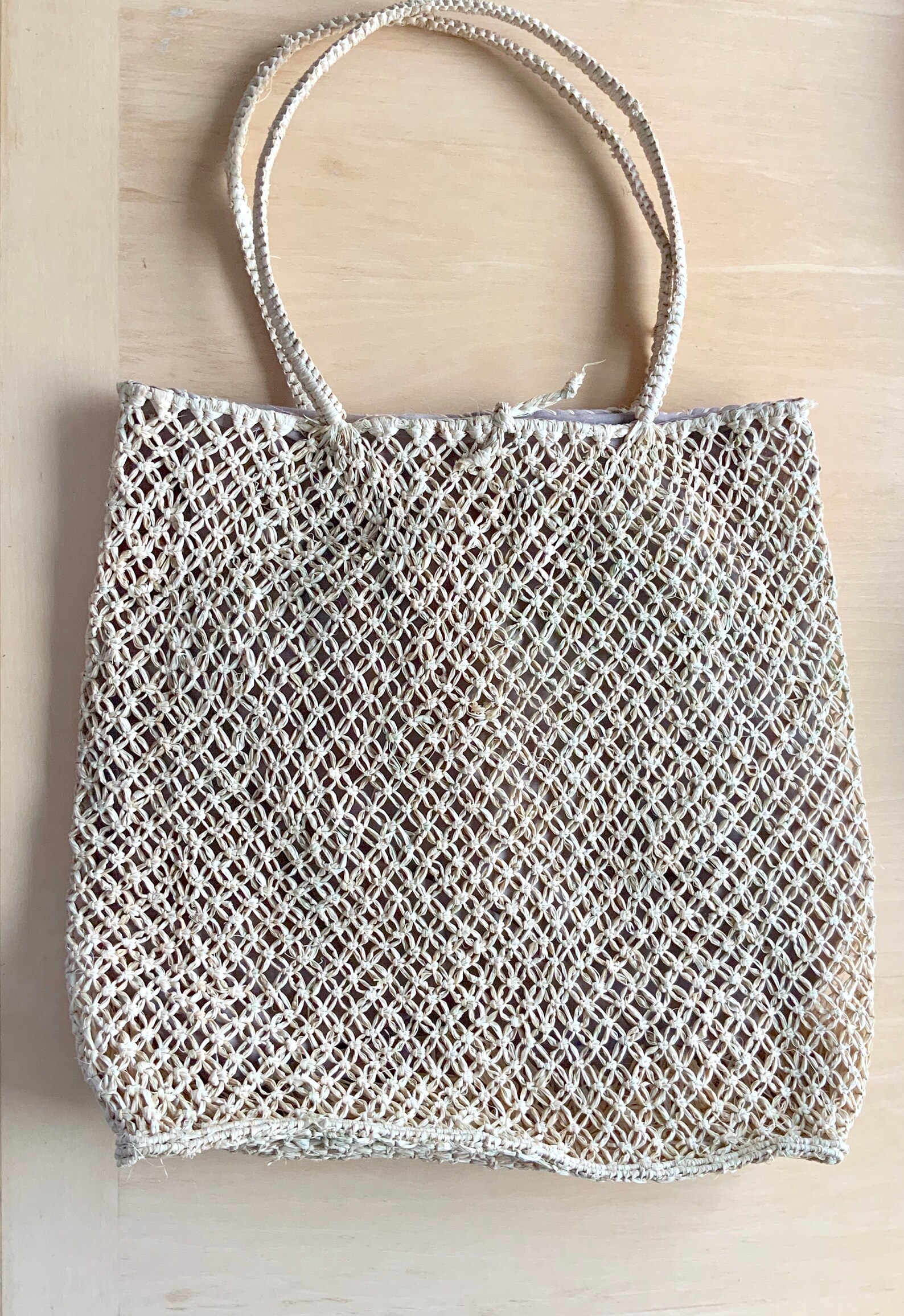 Straw Market Tote With Long Handles French Market Bag Woven Etsy