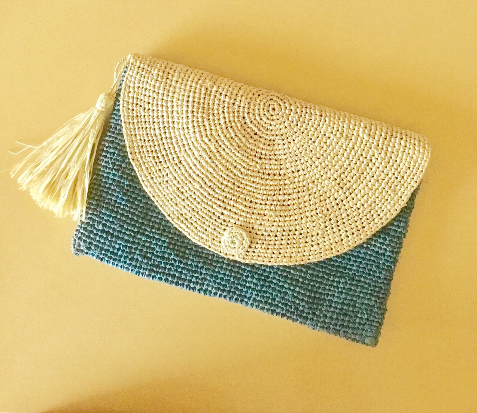Straw Clutch Bag Crochet Straw Clutch Bag Straw Purse Etsy