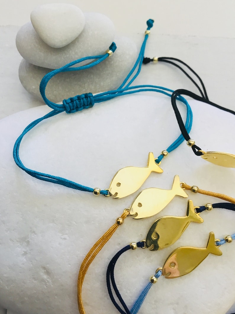 hippie fish bracelet Fish bracelet gift yellow gold gold fish charm fish bracelets festival gold bracelet fish jewellery hippie