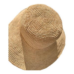 Floppy Hat, Crochet Raffia Hat, Straw Floppy Hat, Holiday Hat, Floppy Beach Hat, Sun Hat image 4