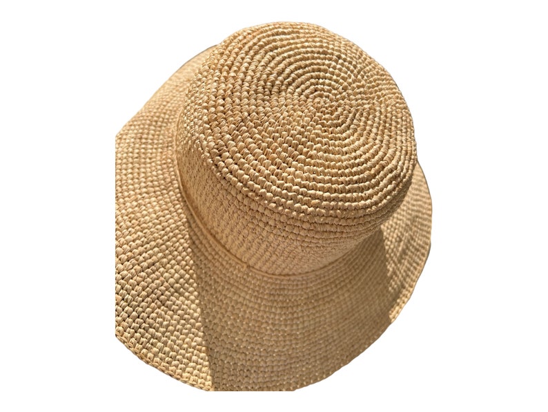 Floppy Hat, Crochet Raffia Hat, Straw Floppy Hat, Holiday Hat, Floppy Beach Hat, Sun Hat image 4