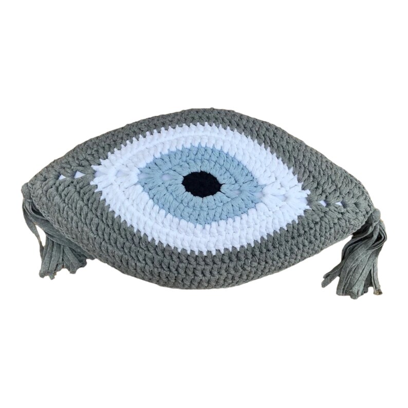Crochet Evil Eye Cushion Eye Pillow Decorative Pillows Etsy