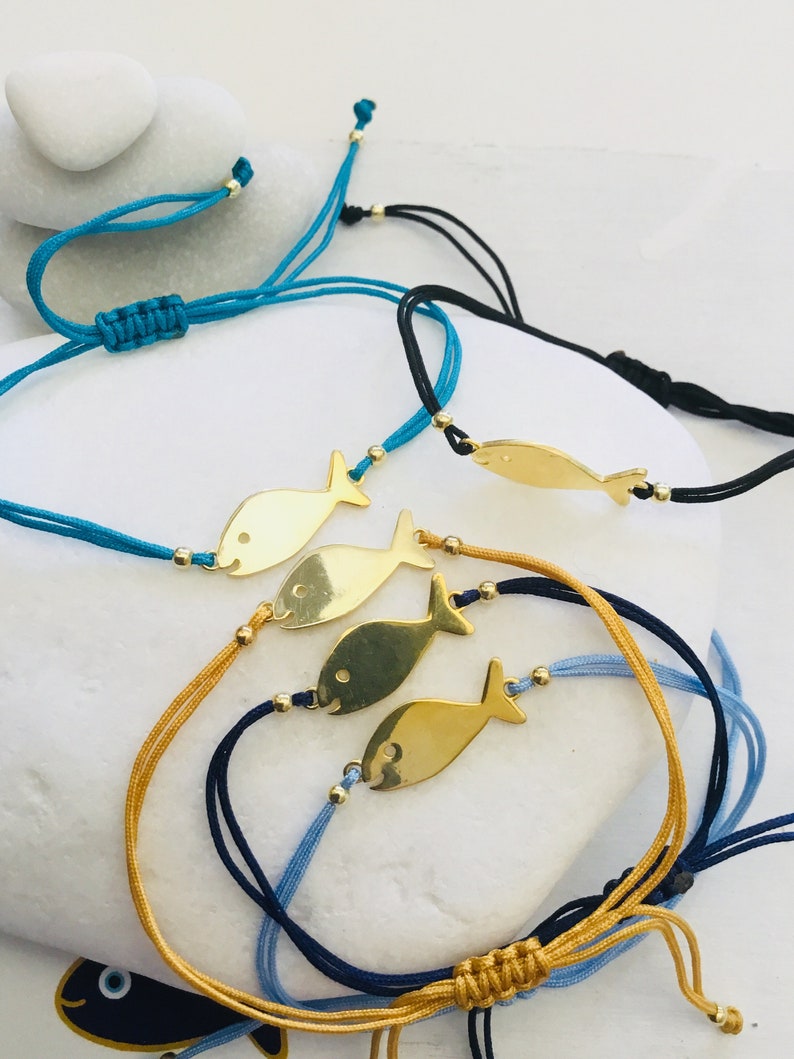 hippie fish bracelet Fish bracelet gift yellow gold gold fish charm fish bracelets festival gold bracelet fish jewellery hippie
