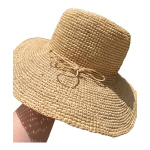 Floppy Hat, Crochet Raffia Hat, Straw Floppy Hat, Holiday Hat, Floppy Beach Hat, Sun Hat image 10