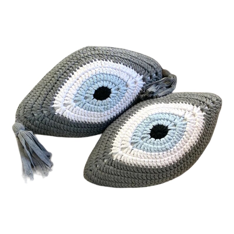 Crochet Evil Eye Cushion Eye Pillow Decorative Pillows Etsy