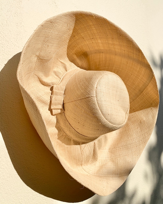 Elegant Raffia Hat, Natural Straw Beach Hat, Vacation Sun Hat, Wide Brim Hat, Big Sun Hat