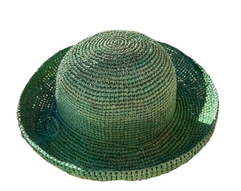 Crochet Straw Hat, Natural Straw Hat, French Market Hat, Straw Bucket Hat