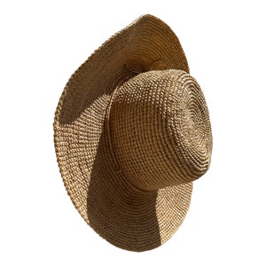 Floppy Hat, Crochet Raffia Hat, Straw Floppy Hat, Holiday Hat, Floppy Beach Hat, Sun Hat image 8