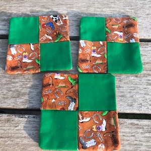 Set of 3 Green/Brown Coasters